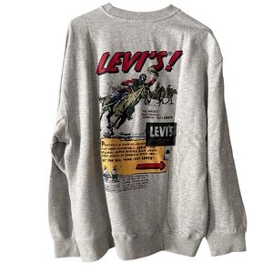 Levi’s Men’s Pullover Sweatshirt Graphics on Back Size Large NWT